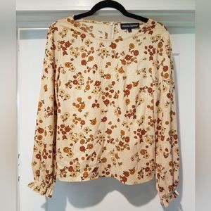 Princess Highway beige floral long sleeve top